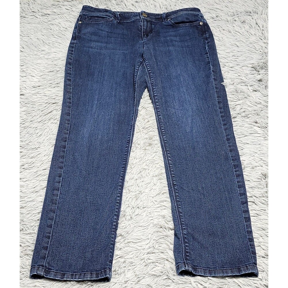 J Jill Jeans Womens 10 (34x28) Blue Denim Stretch Authentic Fit Slim Leg Casual